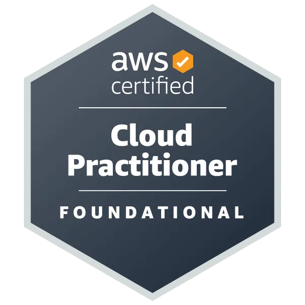 AWS Certified Cloud Practitioner, issued by Amazon Web Services